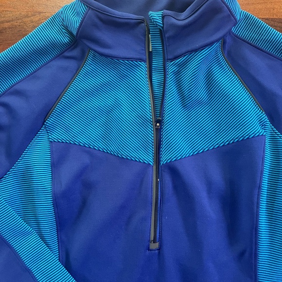 Athleta Women’s snowscape Quarter Zip sweatshirt Blue L - Picture 2 of 5